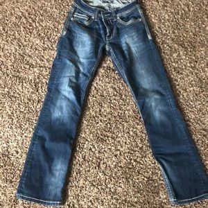 Buckle black bootleg jeans. 30x32